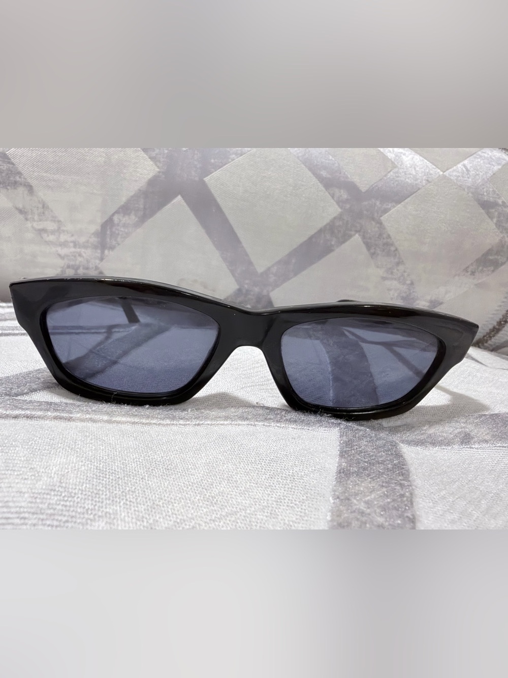 Versace Black Frame Sunglasses with Blue Tinted Lenses